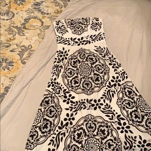 Strapless tea length dress